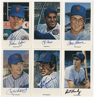 1969 New York “Miracle” Mets Complete Signed Ron Lewis Post Card Set (JSA Auction Letter)